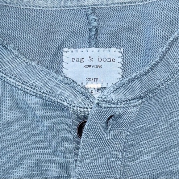 Rag & Bone New York Core Short Sleeve Henley Slub Cotton Shirt - Picture 3 of 6